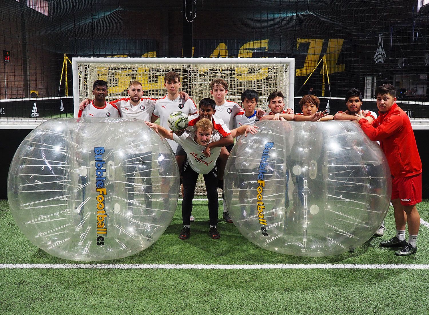 B1 Players at Bubble Soccer